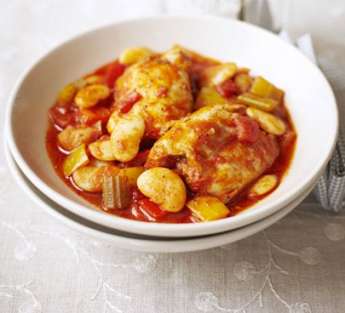 Chicken, butter bean & pepper stew