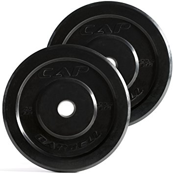 CAP Barbell Premium Bumper Plates, Black, Pair